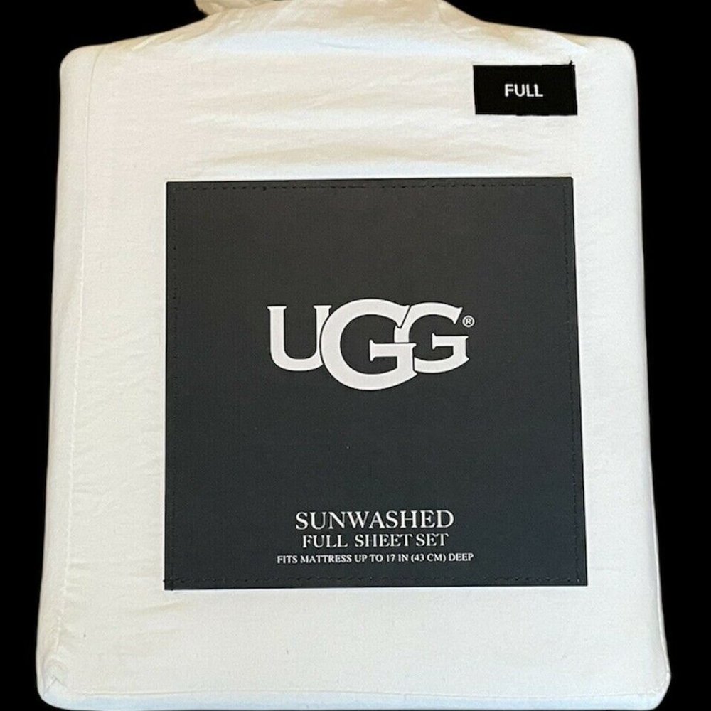 UGG Sunwashed Full Sheet Set in White